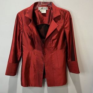 Carlisle red silky blazer size 6